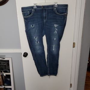 Silver Destroyed Tuesday Skinny Jeans